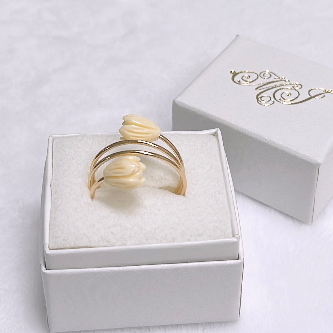 Ihilani Pikake Beaded Ring (R219) - Elegant Hawaiian Floral Jewelry for Women, Perfect for Weddings & Special Occasions