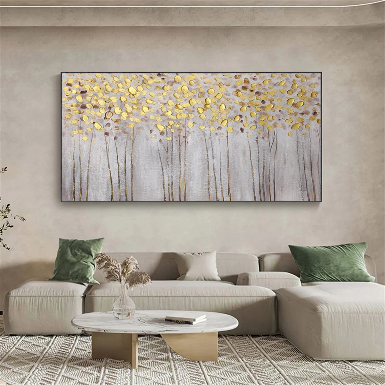 Flower and Tree Painting #FT113 - Handmade Canvas Wall Art for Home & Office Decor - Perfect for Living Room, Bedroom, and Office Spaces