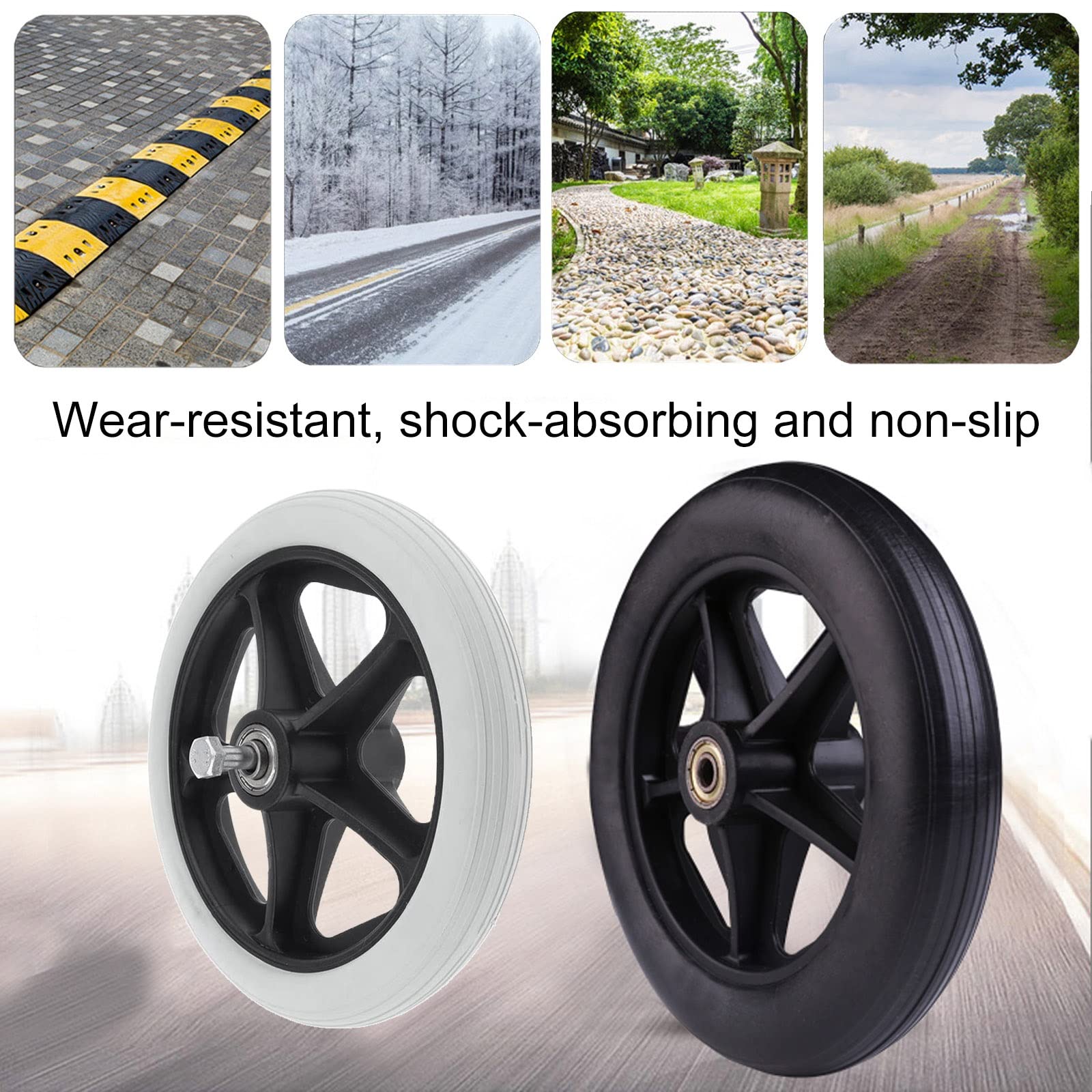 LIGUOYI 2-Pack Wheelchair Caster Wheels with Front Forks - 6