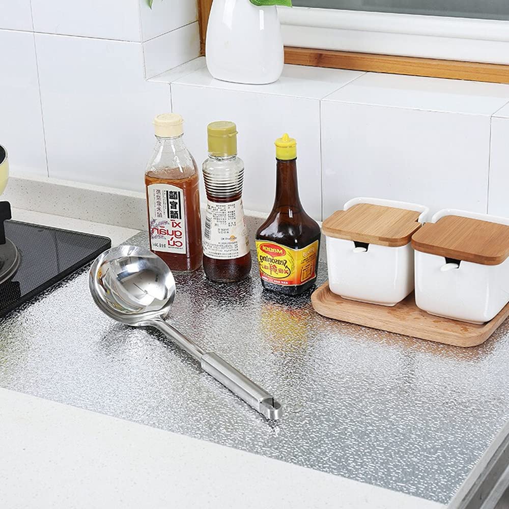 Peel & Stick Kitchen Backsplash - Oil Proof Vinyl Stickers for Countertops & Cabinets - Easy DIY Home Upgrade
