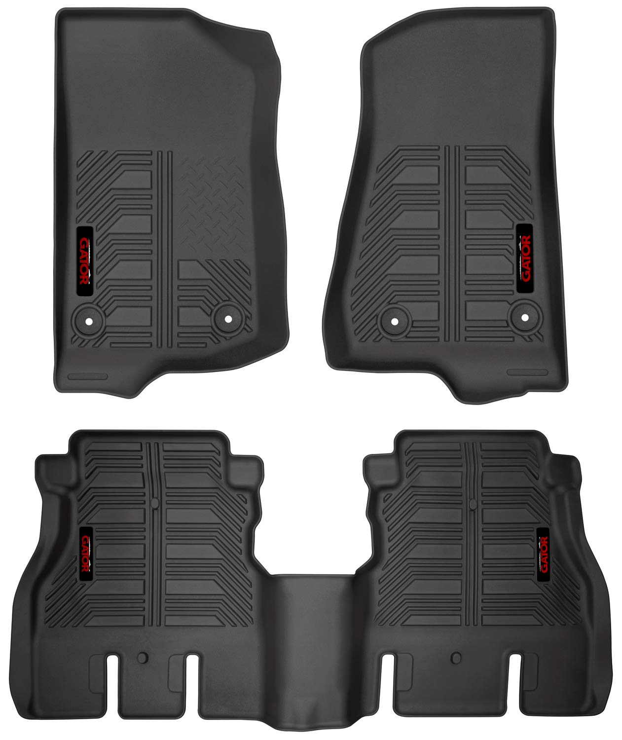Gator Accessories 79614 Black Front & Rear Seat Floor Mats for 2018-2019 Jeep Wrangler JL - Heavy Duty All-Weather Protection | Perfect for Off-Roading, Camping & Daily Driving