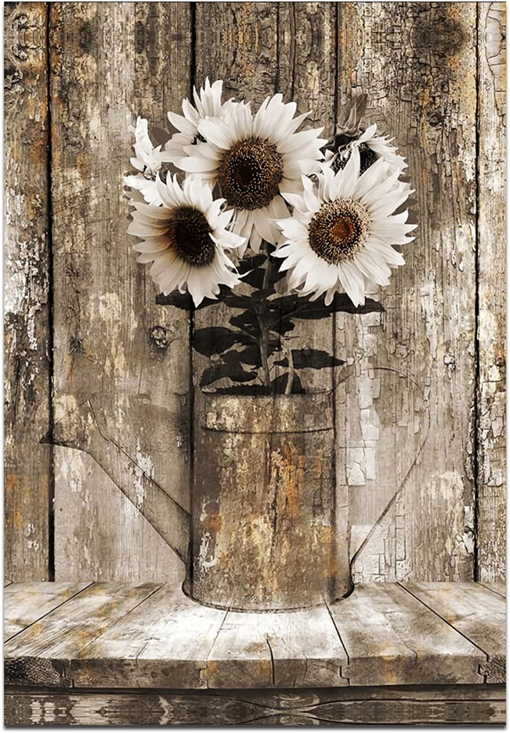 Rustic Floral Sunflower Canvas Wall Art - 16