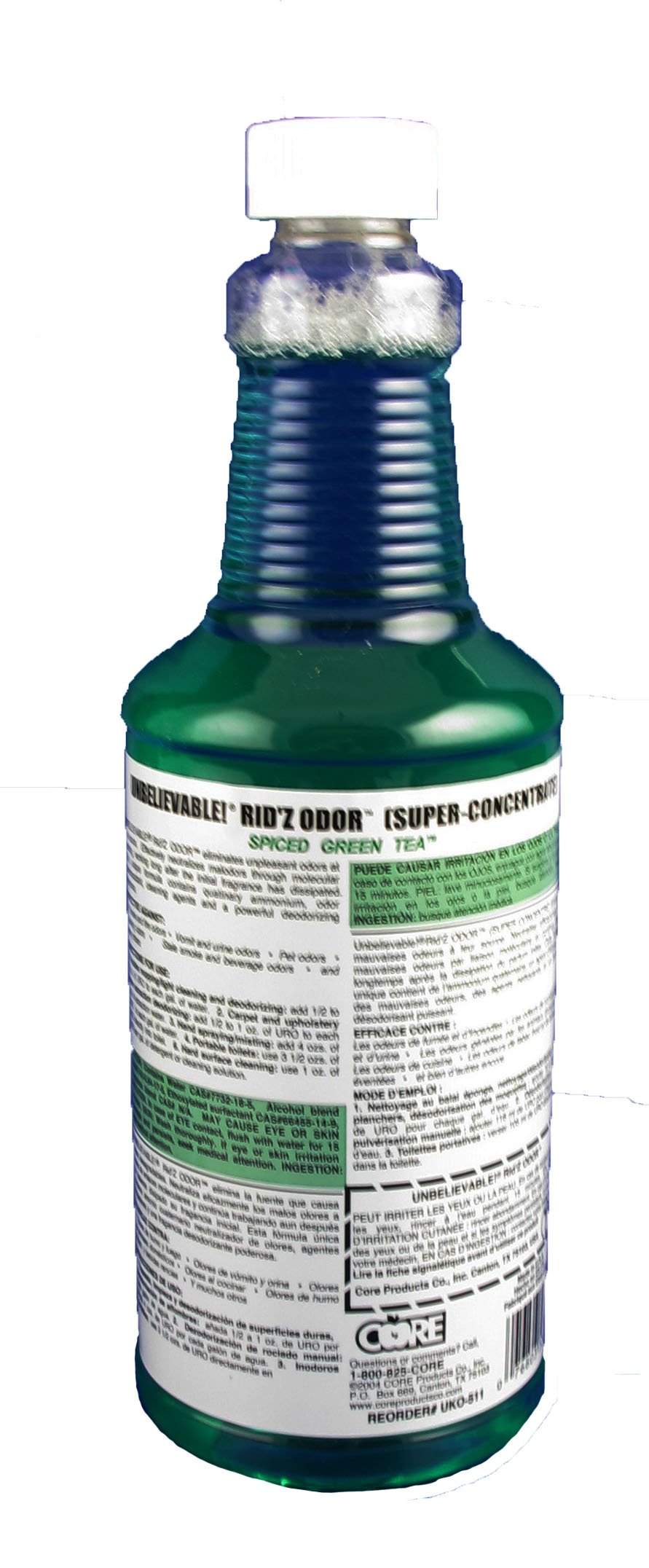 UKO-511 32 Oz. Spiced Green Tea Super Concentrated Odor Eliminator - Case of 12 - Long-Lasting Deodorizer for Home, Car, Gym & Pet Areas - Fresh Scent & Powerful Stain Removal