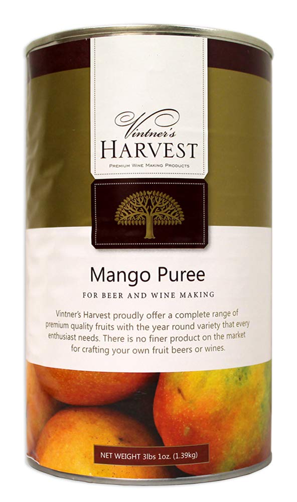 Premium Oregon Fruit & Vintner's Harvest Mango Puree - 49oz Can | All-Natural Fruit Base for Smoothies, Baking & Cocktail Mixing | Perfect for Home Brewing, Desserts & Tropical Drinks