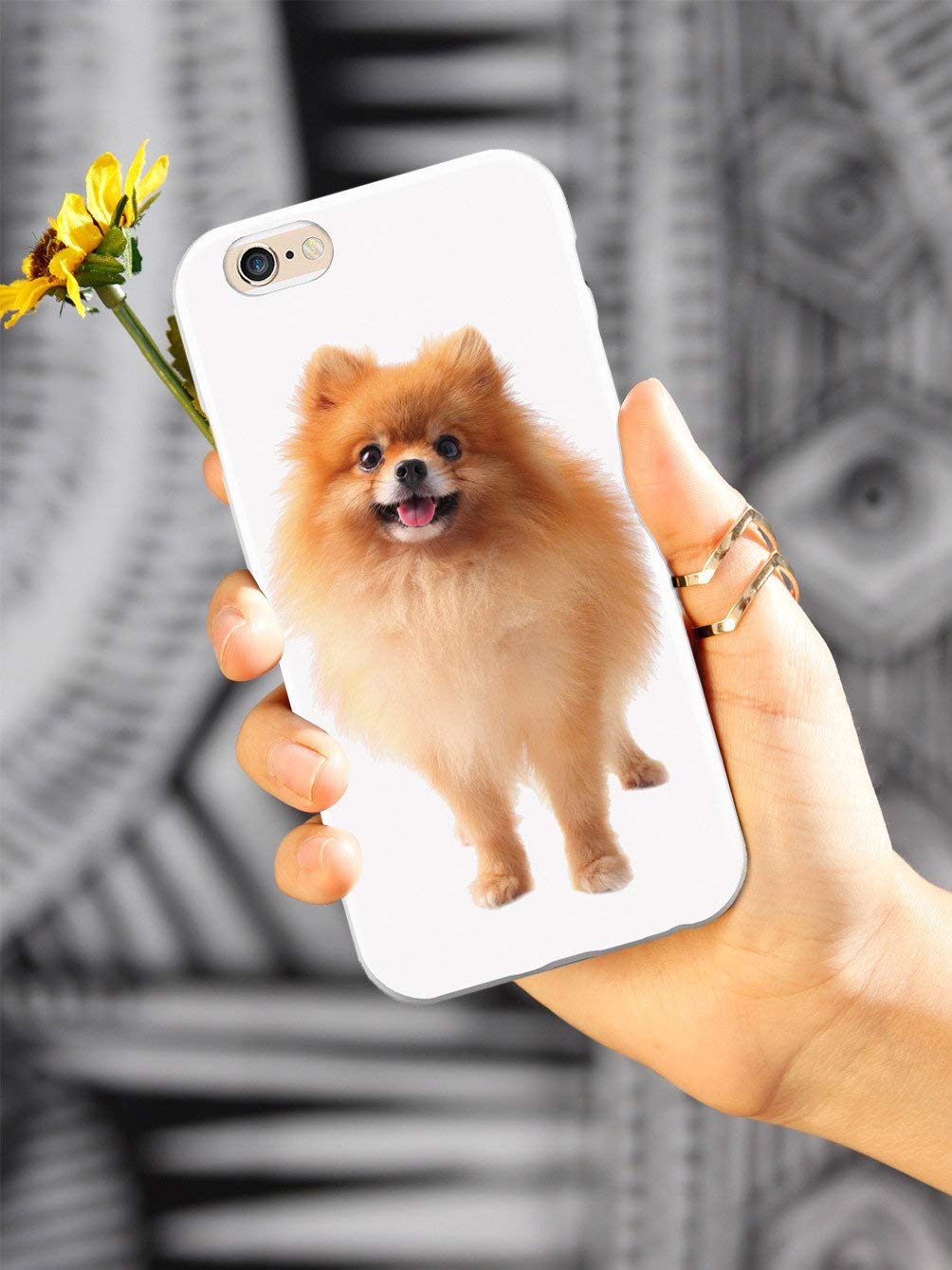 Inspired Cases - Premium 3D Textured Protective Phone Case for Apple iPhone 7 Plus | Cute Long-Haired Pomeranian Design | Shockproof & Scratch-Resistant Cover for Everyday Use, Travel & Outdoor Activities