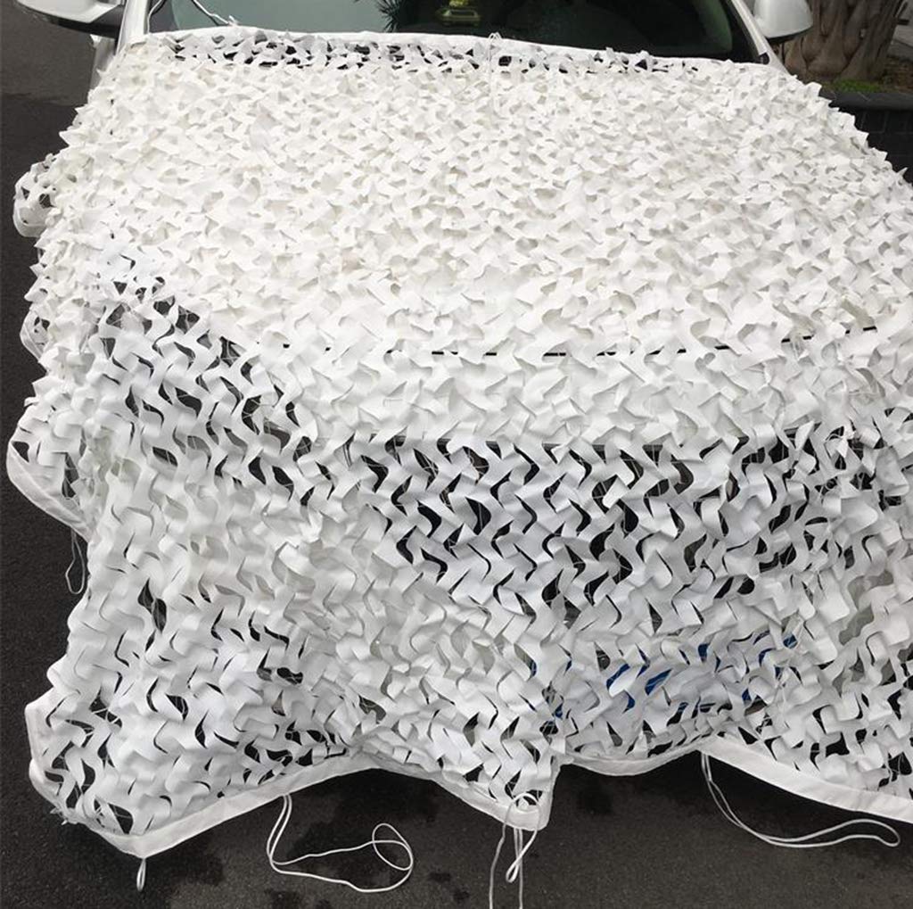 Military Camouflage Netting - Heavy Duty Oxford Polyester Reinforced UV Resistant Shade White Camo Net for Sun Protection | Perfect for Camping, Hunting, Shooting Ranges & Military Themed Party Decorations | Outdoor Use, Backyard Privacy & Tactical Concealment