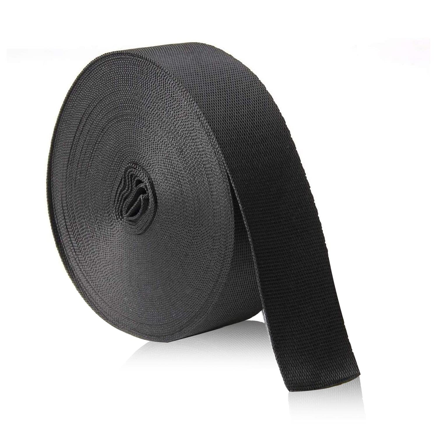 Heavy Duty 1 Inch Wide 10 Yards Nylon Webbing Strap - Polypropylene Straps for Bags, Backpacks, Hammocks & Outdoor Gear - Perfect for DIY Projects, Luggage Straps, Pet Collars & Repair - Ideal for Camping, Hiking & Outdoor Adventures (Black)