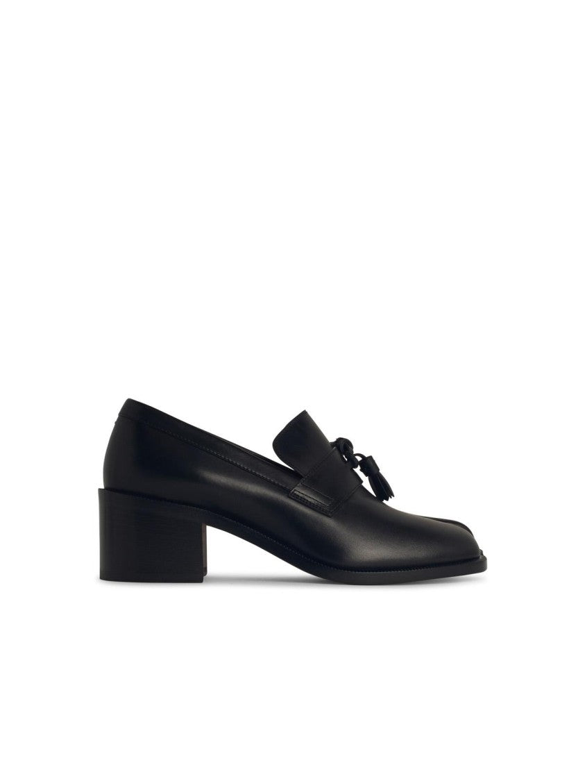 Black Leather Loafers for Men & Women - Comfortable Tabi Style Slip-On Shoes for Business Casual, Office & Daily Wear