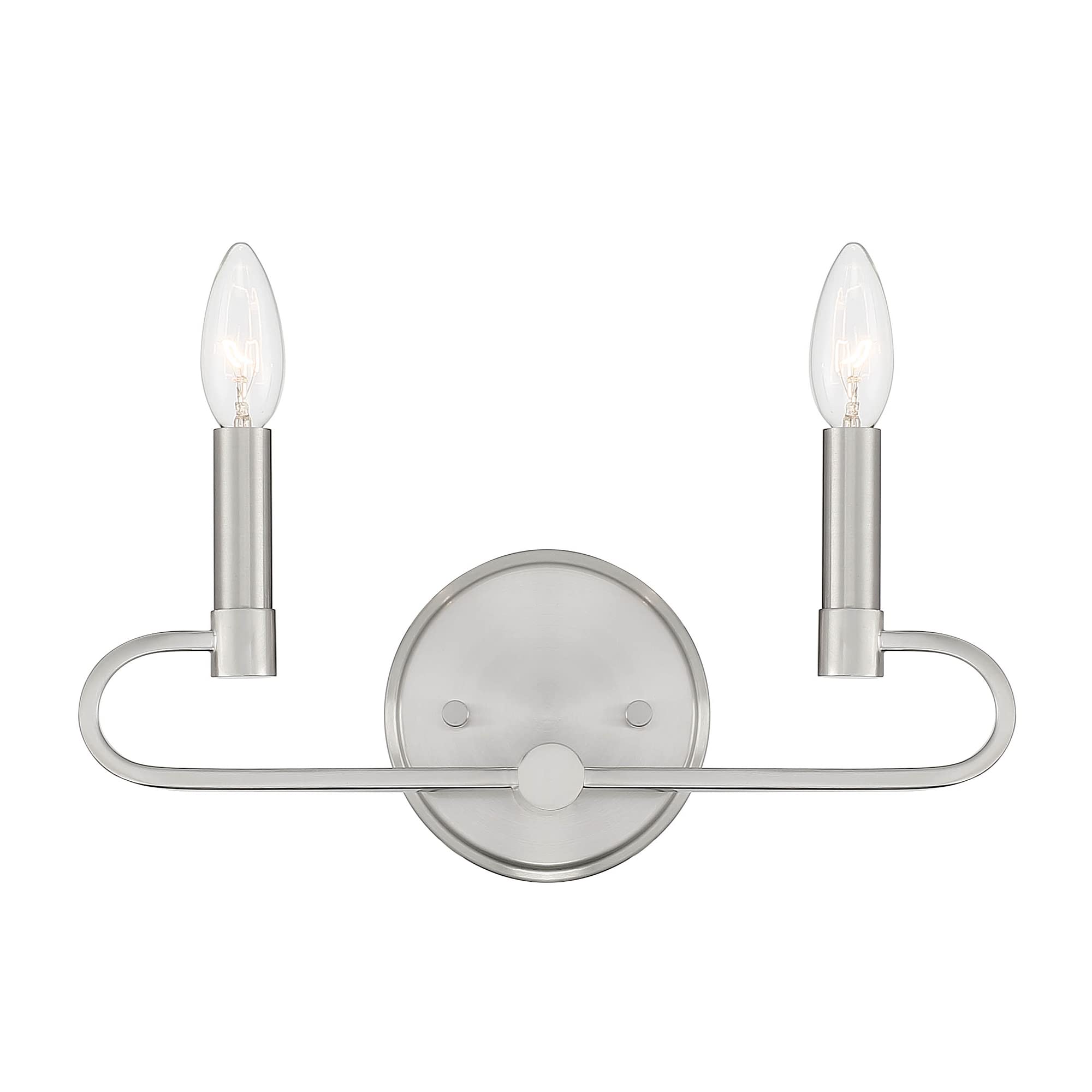 DESIGNERS FOUNTAIN Summit 2 Light Bathroom Vanity Light Fixture - Brushed Nickel Finish (D269C-2B-BN) - Perfect for Modern Bathrooms, Powder Rooms & Home Renovation Projects