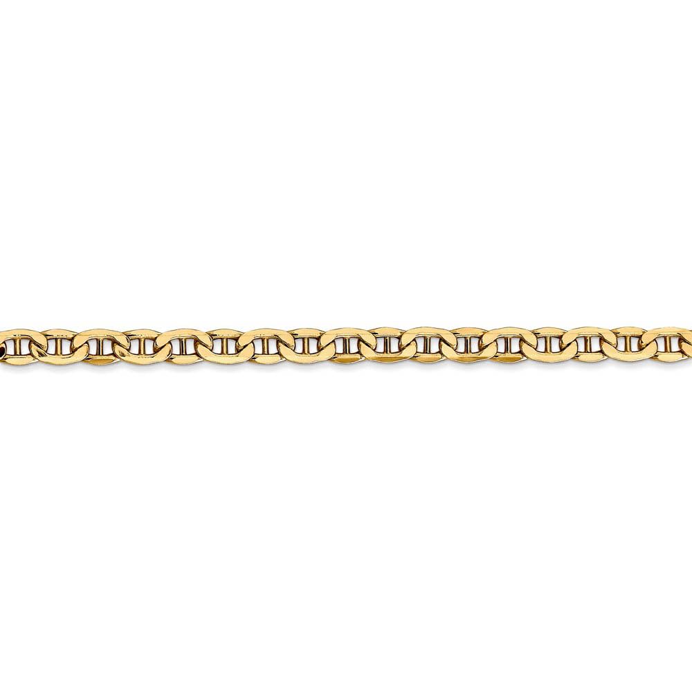 14k Yellow Gold Hollow Anchor Chain Bracelet - Elegant & Durable for Daily Wear