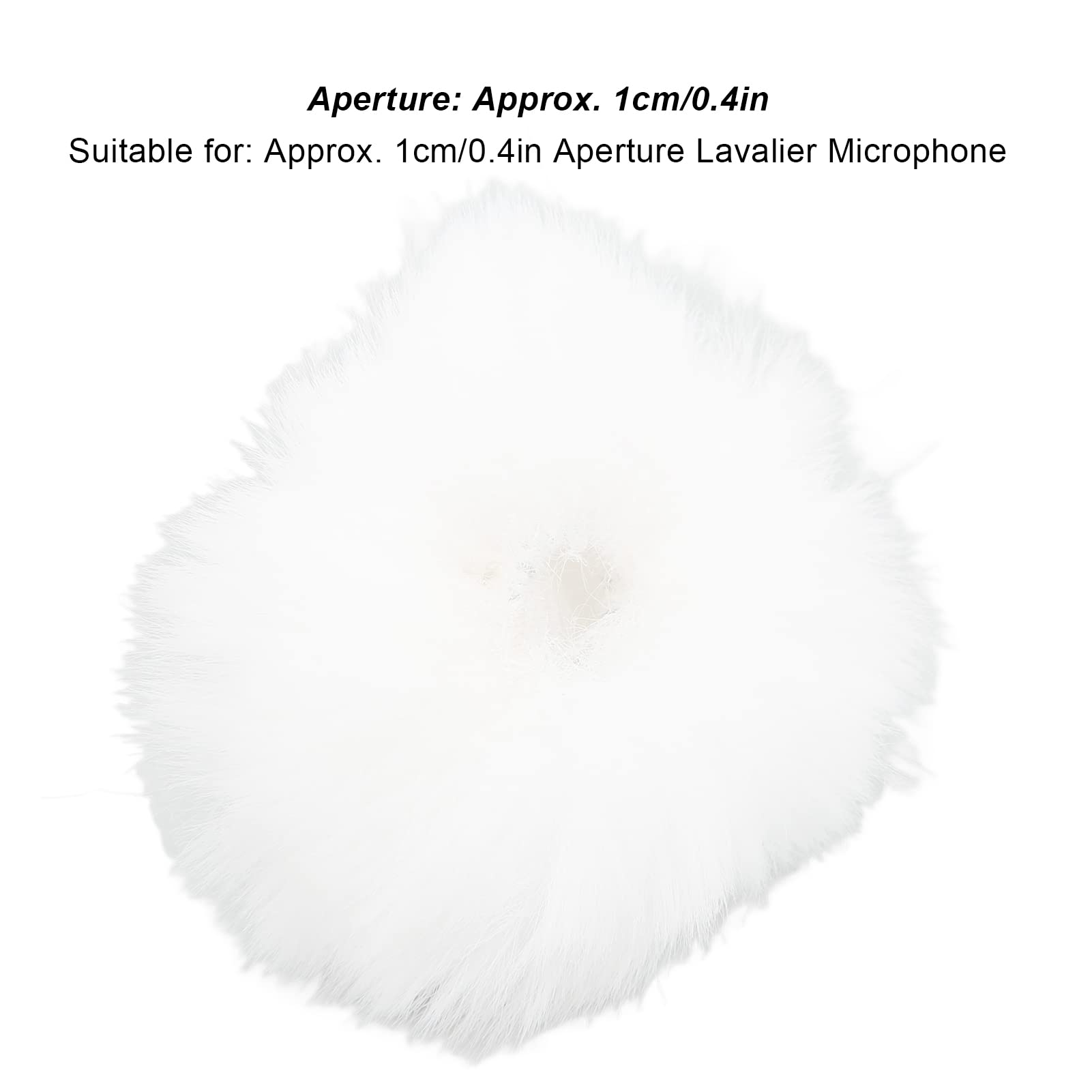 Premium Artificial Fur Lapel Mic Windscreen - Noise Reduction Lavalier Microphone Cover for Clear Sound, Comfortable & Durable - Ideal for Outdoor Interviews, Podcasting, YouTube Videos (White)