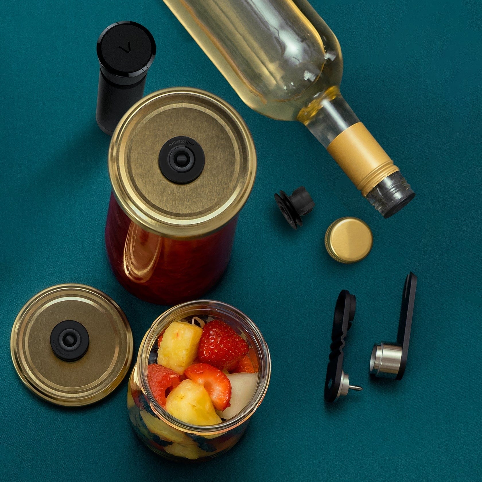 Airtender Food & Wine Vacuum Sealer Storage System - Keep Food Fresh Longer for Meal Prep, Sous Vide & Wine Preservation