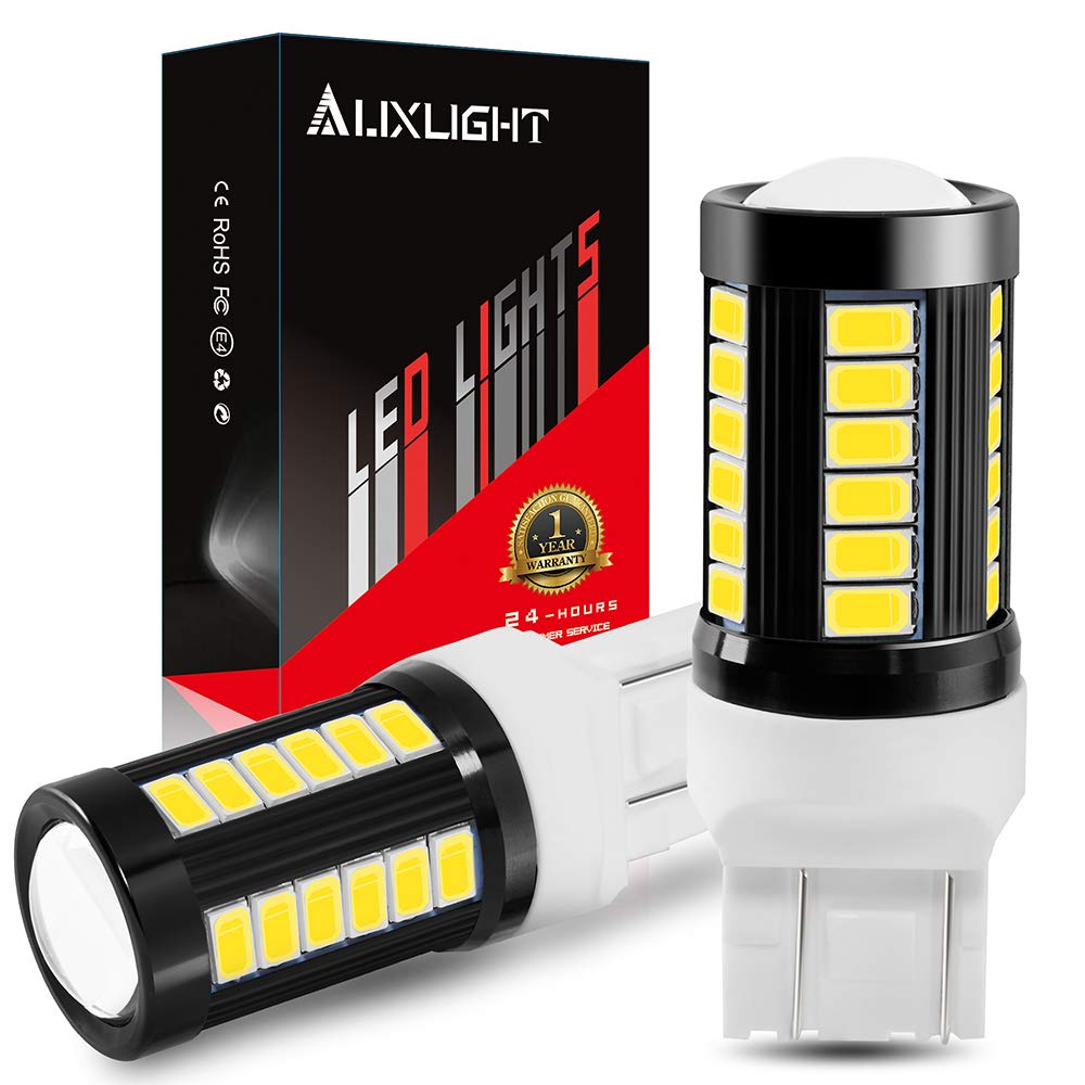 AUXLIGHT 7443 7440 T20 W21W 1400 Lumens Super Bright LED Bulbs - Low Power, 6000K Xenon White - Replacement for Backup Reverse Lights, Tail Brake Stop & Parking Lights (Pack of 2) - Perfect for Cars, Trucks & SUVs