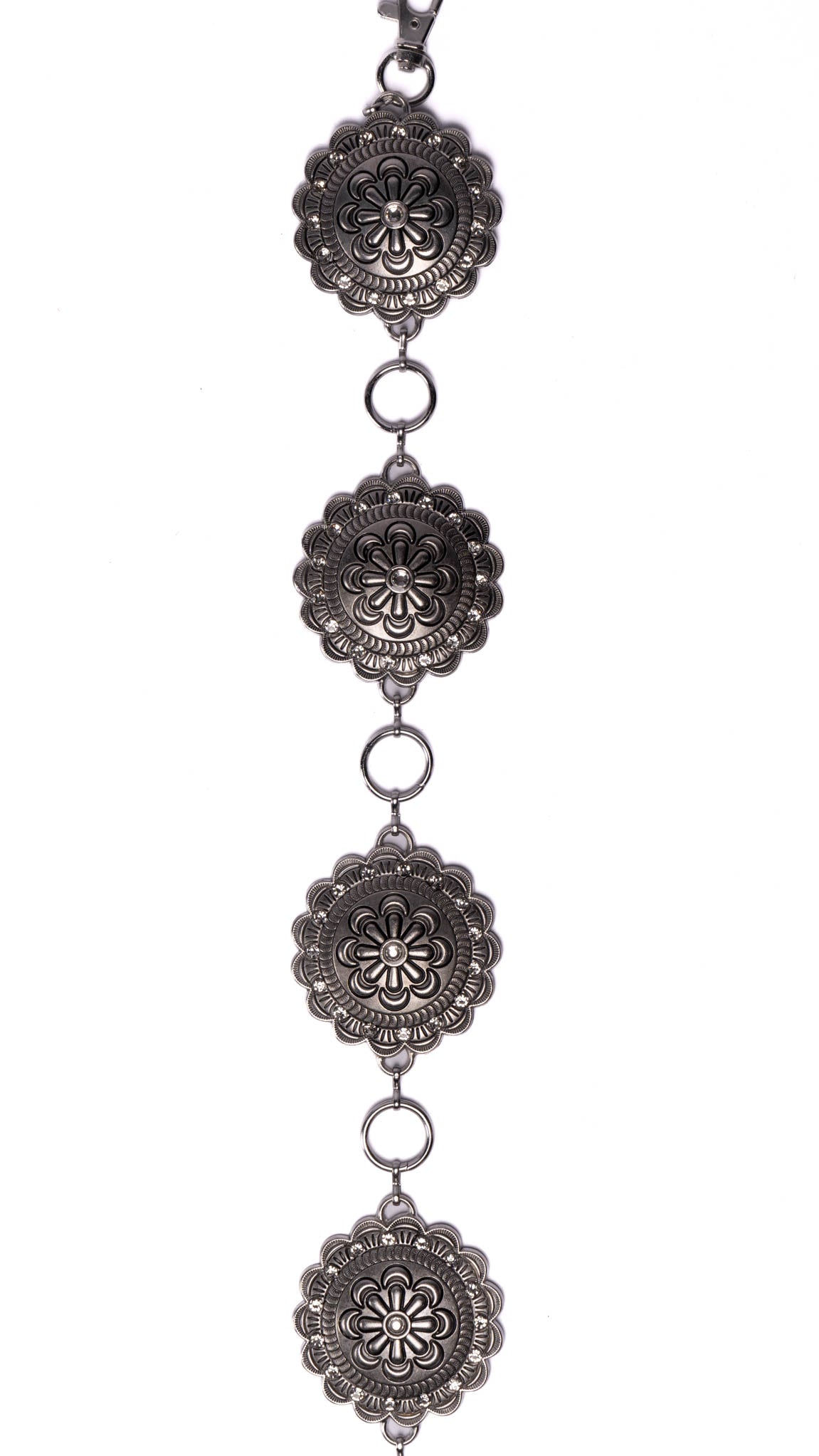 Women's Western Concho Belt with Rhinestone Buckle - Stylish Cowgirl Fashion Accessory for Jeans & Dresses - Perfect for Rodeo, Country Music Concerts & Western Parties