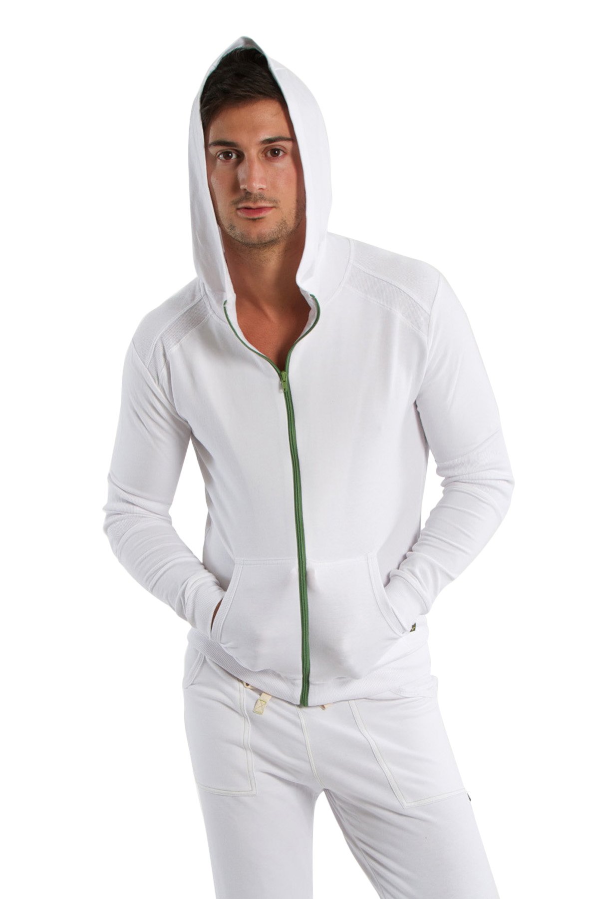 4th Men's Crossover Transition Hoodie - Modal French Terry Workout Hoodie for Yoga, Gym & Running | Made in USA | Stretch Fit European Style | Perfect for Athleisure & Casual Wear