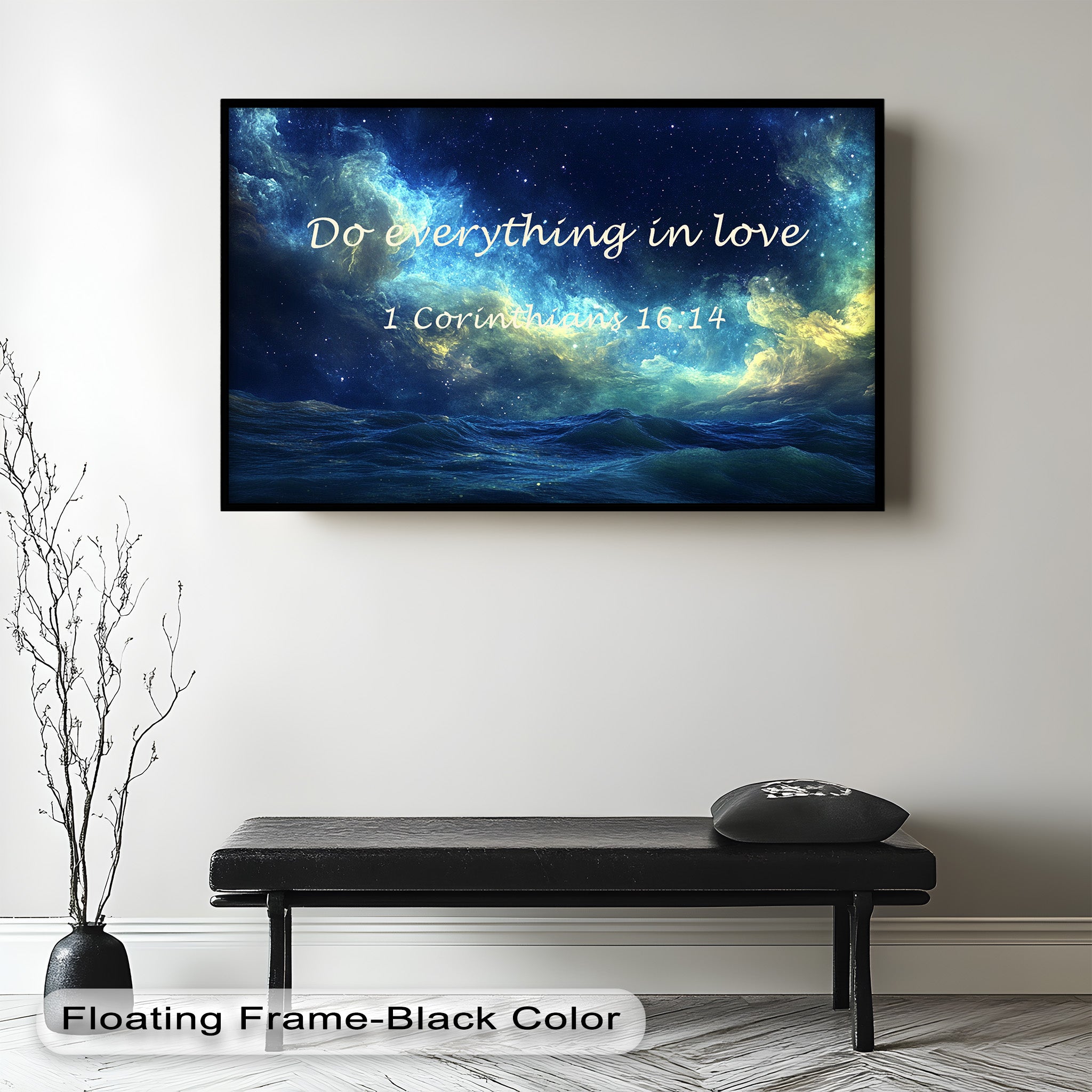 1 Corinthians 16:14 Bible Verse Canvas Print - Christian Wall Art with Love and Faith Scripture - Perfect for Home Decor, Church Gifts & Spiritual Inspiration