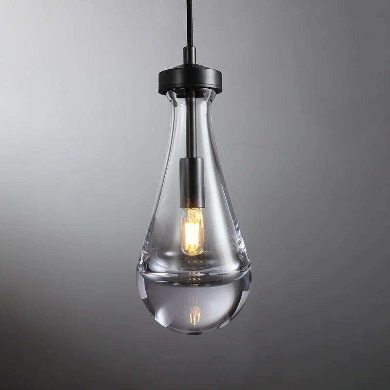 Modern Glass Raindrop Pendant Light for Kitchen Island - Elegant Dining Room & Bar Lighting Fixture - Perfect for Farmhouse, Contemporary & Industrial Decor