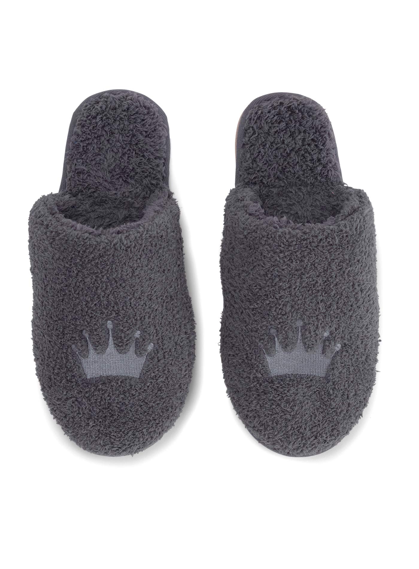 Barefoot Dreams CozyChic Disney Men's Slippers - Open Back House Slippers for Men with Memory Foam Padding - Comfortable Slide-On Indoor Shoes - Graphite Color - Size XL - Perfect for Lounging at Home, Watching TV, and Relaxing