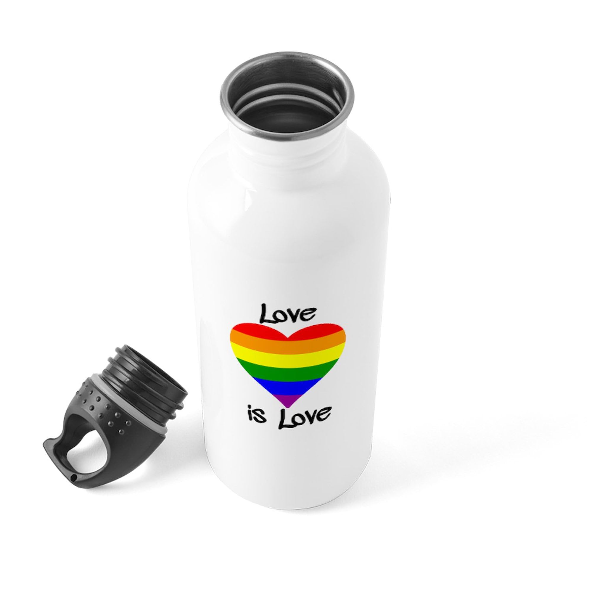 Love Is Love 1.0L (34 oz) Stainless Steel Water Bottle - Insulated Double Wall Vacuum Flask for Hot & Cold Drinks - Perfect for Gym, Hiking, Work & LGBTQ+ Pride Events
