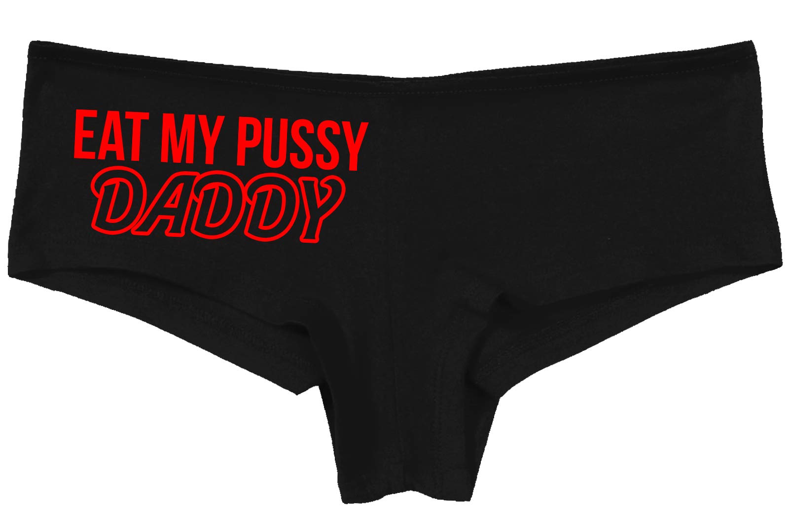 Knaughty Knickers - 'Eat My Pussy Daddy' Lace Boyshort Underwear for Oral Sex Play | Seductive Black Lingerie for Couples & Roleplay Scenes