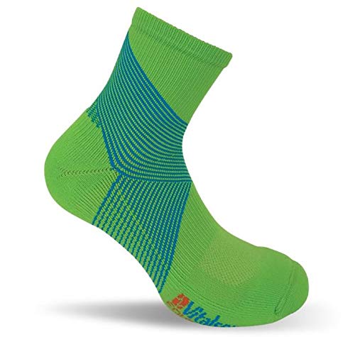 Vitalsox Italy Equilibrium Patented Ankle Support Half Crew Compression Socks - 1 Pair for Running, Hiking & Travel - Improve Circulation & Reduce Swelling