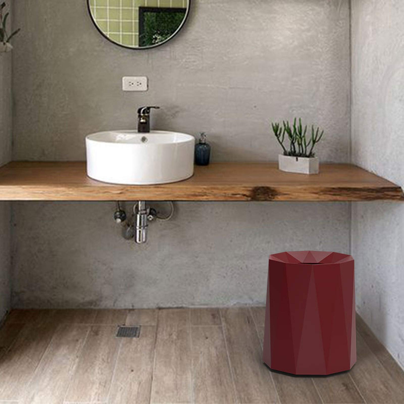 Modern Luxury Trash Can - Household Garbage Bin Without Cover, Large Capacity Waste Basket for Kitchen, Office, Bathroom - 6 Colors (Silver-L) | Commercial & Home Use Recycling Bin for Waste Management
