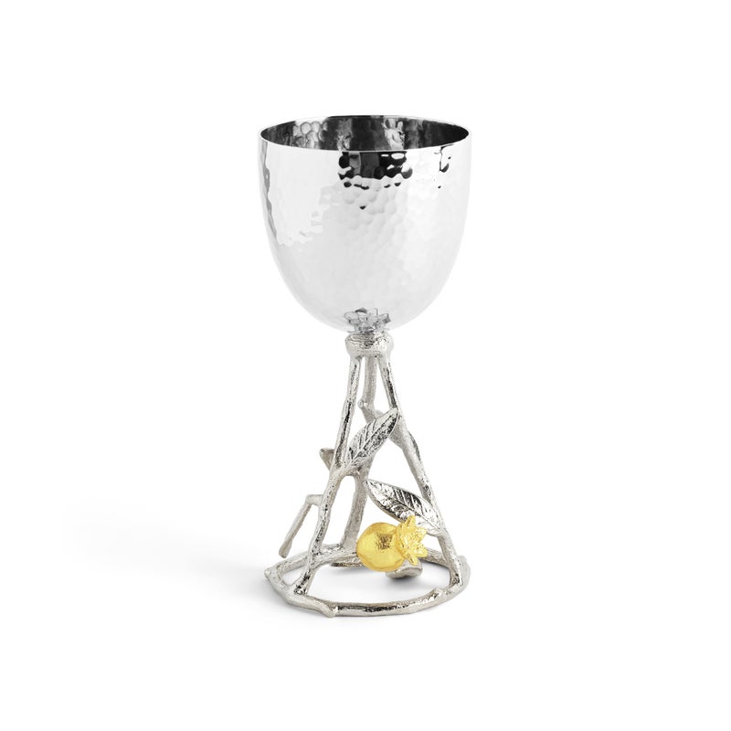 Elegant Pomegranate Silver & Gold Kiddish Cup - Perfect for Jewish Holidays, Passover, and Special Celebrations