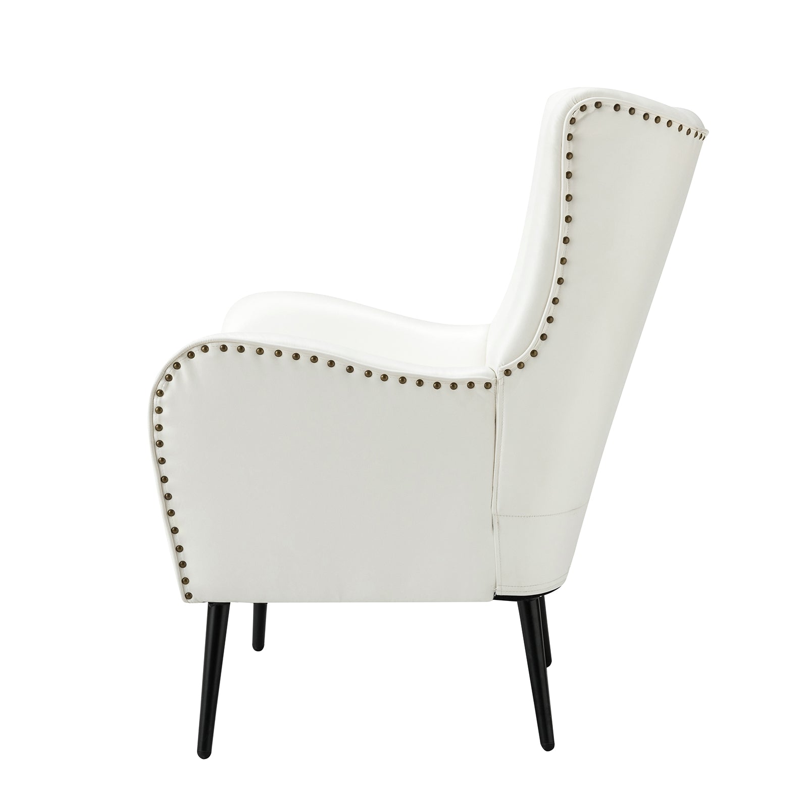 Stylish Shepherd Wingback Vegan Leather Armchair - Modern PU Leather Accent Chair for Living Room, Bedroom & Office - Comfortable Mid-Century Design with Optional Types