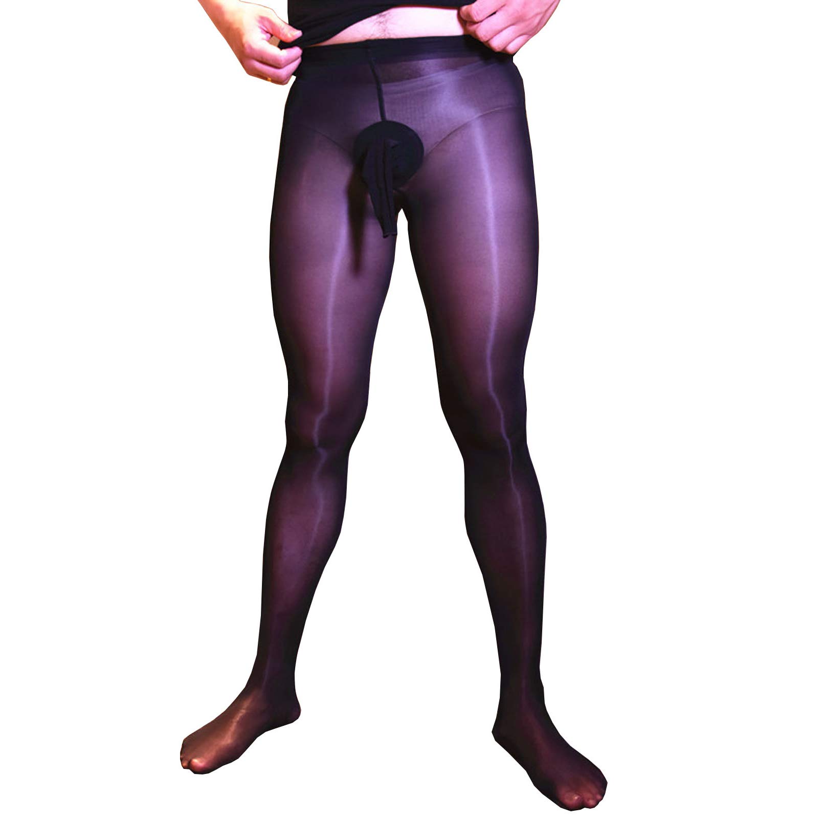 8D Sheer Nylon Pantyhose for Women - Sexy Shiny Glossy Stockings with Silicone Band for Comfort & Style - Perfect for Date Night, Office Wear & Special Occasions