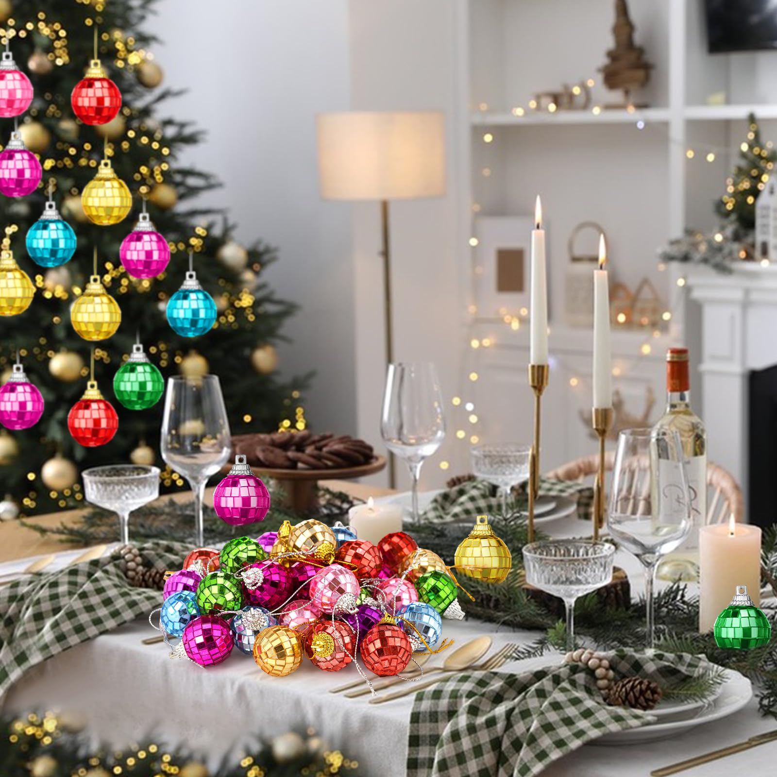 30 Pcs Mini Disco Balls - 1.18 Inch Rainbow Mirror Christmas Ornaments for Xmas Tree, Wedding, Birthday Party Decorations - Perfect for Holiday Decor, Dance Parties & Home Celebration