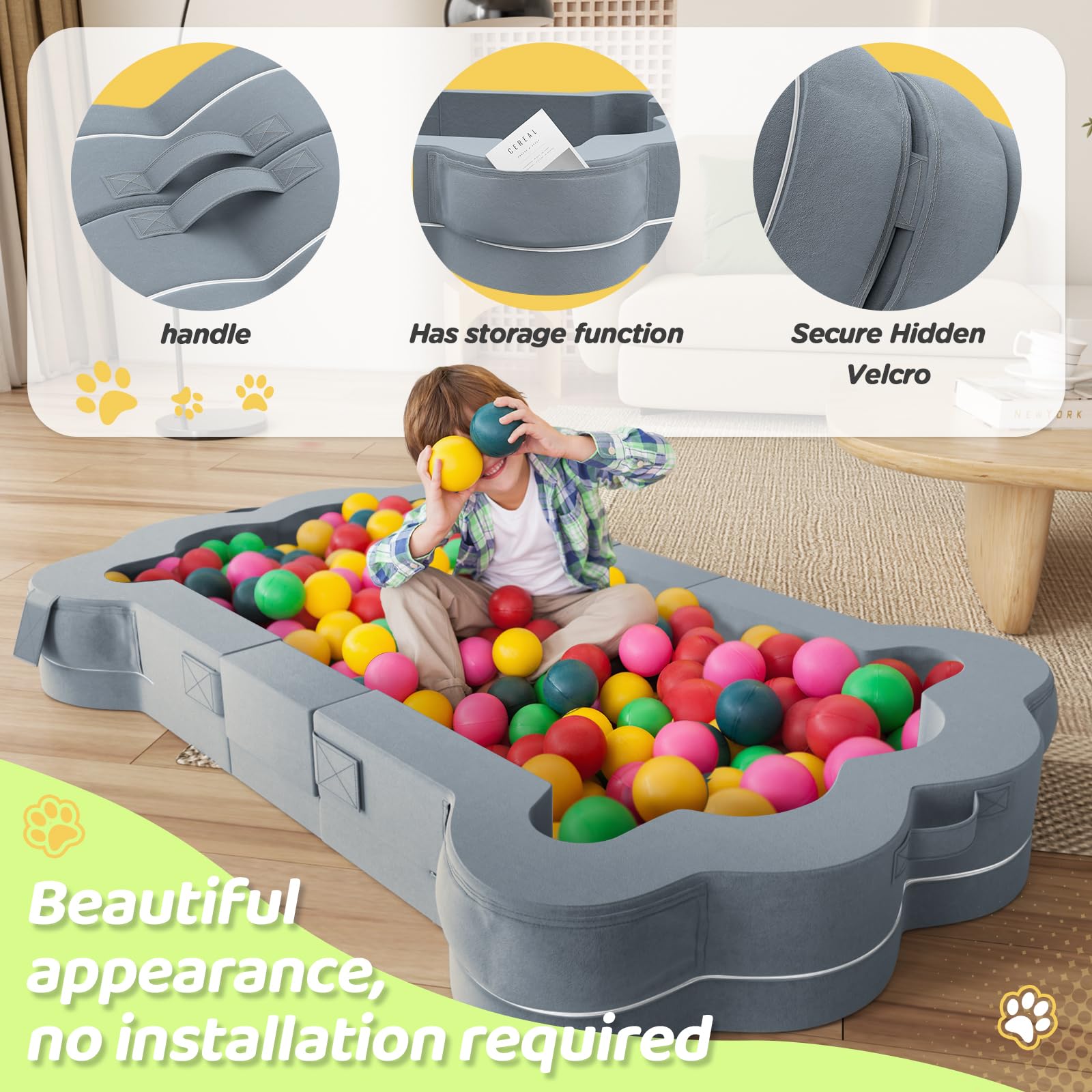 YHUAIMANG Portable Toddler Bed - Foldable Travel Floor Bed for Kids 1-3 Years Old | Soft, Safe & Washable Baby Bed | Perfect for Home, Travel & Daycare Use