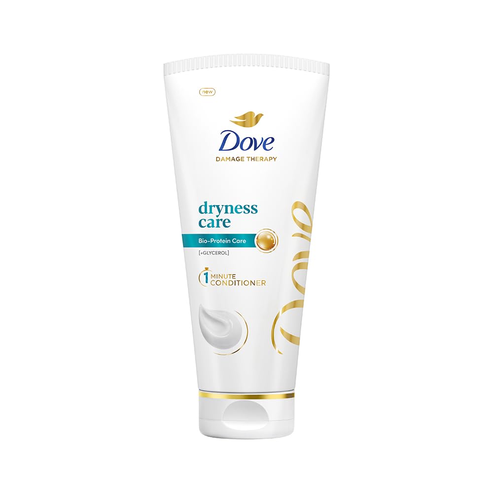 Dove Dryness Care 1-Minute Conditioner with Bio-Protein & Glycerin for Dry, Rough Hair - 72 Hour Hydration for Soft, Smooth, Tangle-Free Hair | 175ml | Perfect for Daily Hair Care & Post-Shower Treatment