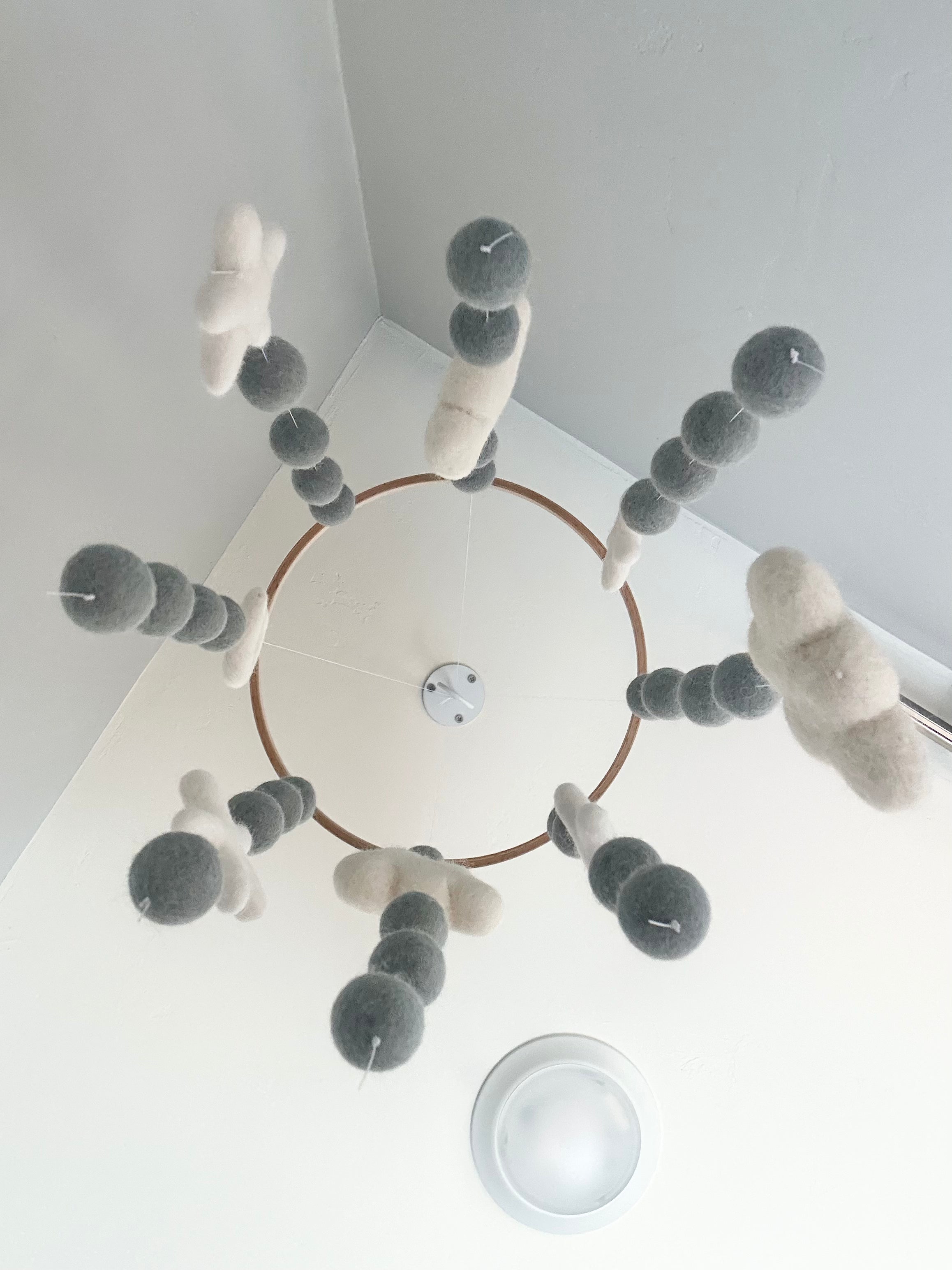 Cloudy White Sky Ceiling Mobile - Baby Nursery Decor, Soothing Sensory Toy for Newborns & Toddlers - Perfect for Bedrooms, Daycares & Playrooms