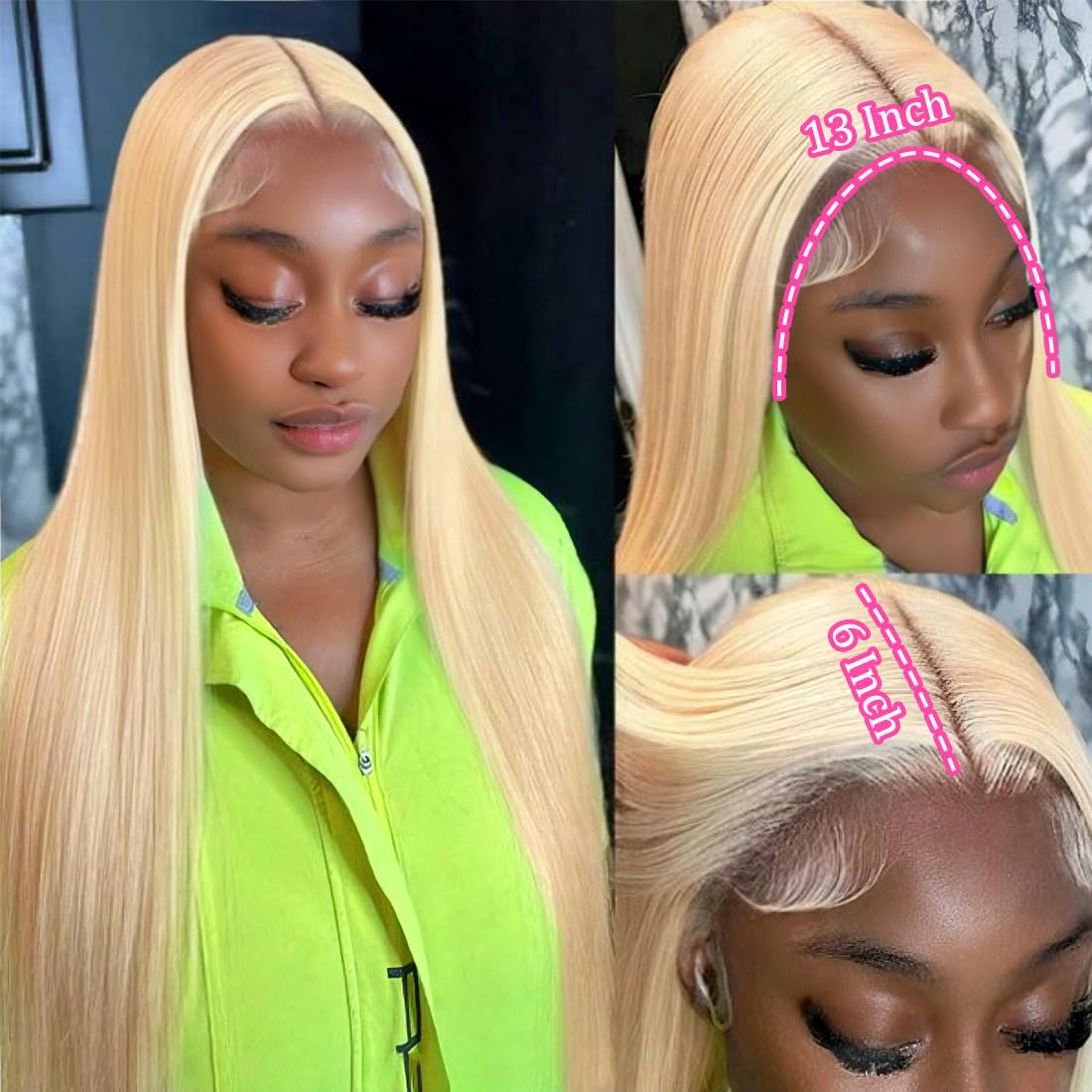 26 Inch 613 Blonde Human Hair Lace Front Wig - 13x6 HD Transparent Lace, 180% Density, Pre-Plucked, Glueless - Perfect for Daily Wear, Cosplay, and Special Occasions
