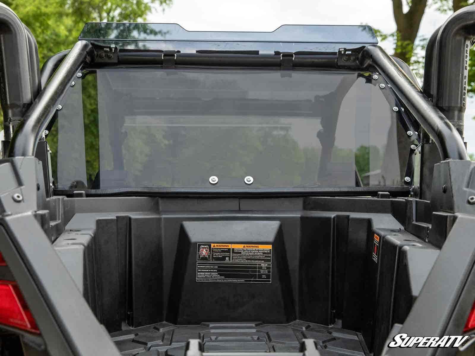SuperATV Rear Windshield for Polaris RZR PRO XP - Durable UTV Windshield for Off-Road Protection & Dust Control | Perfect for Trail Riding, Hunting & Outdoor Adventures