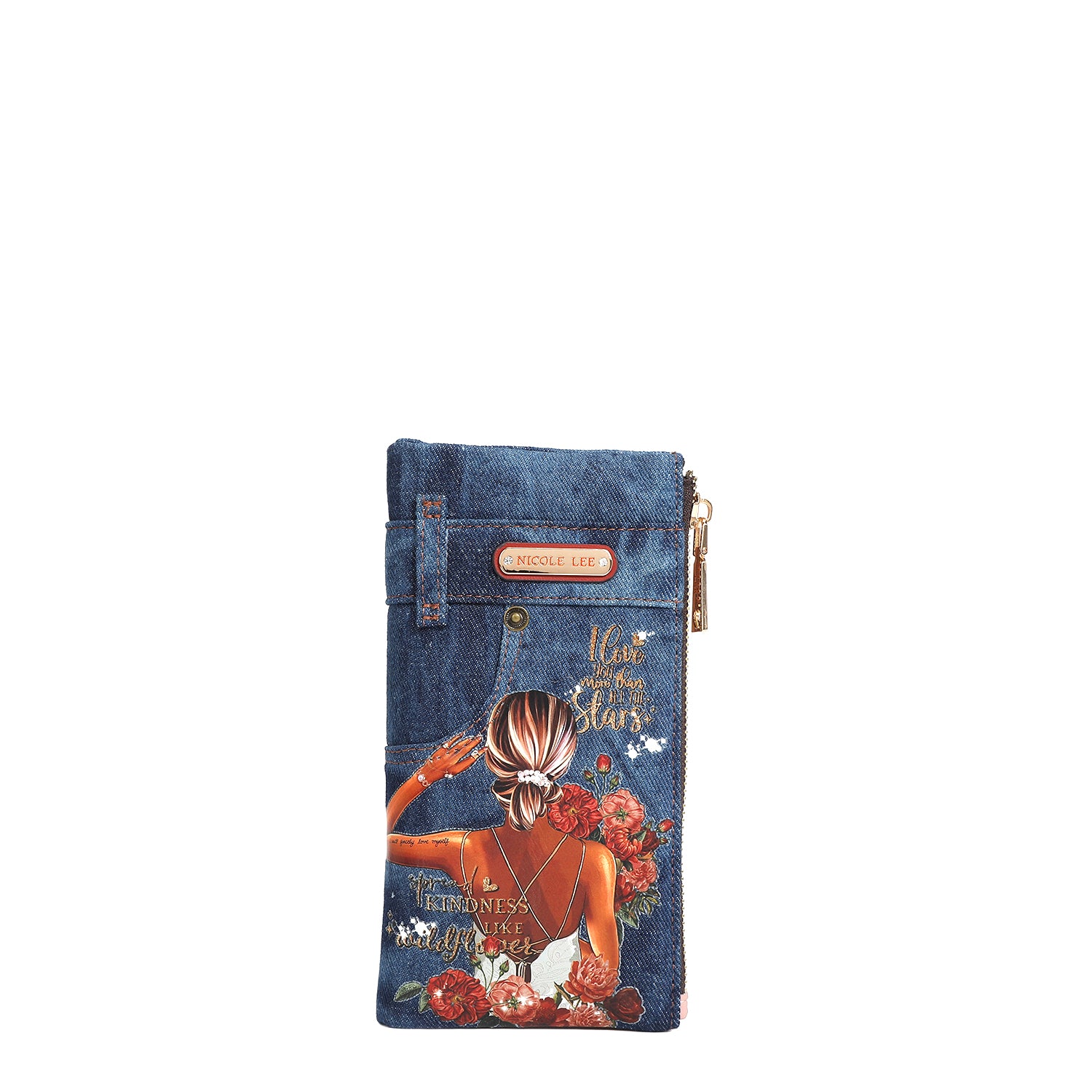 DENIM AMANDA 2-Piece Bifold Wallet for Women - Genuine Leather Credit Card Holder with RFID Protection - Perfect for Everyday Use, Travel & Gift Giving