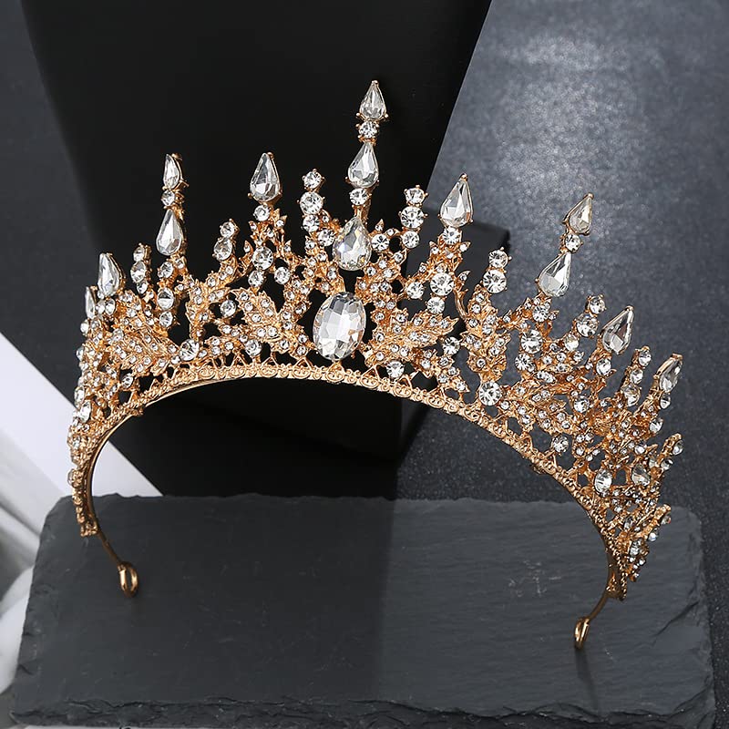 Baroque Crystal Rhinestone Crown & Tiara for Women - Elegant Wedding, Birthday, Pageant Hair Accessories | Perfect for Brides, Prom Queens & Special Occasions
