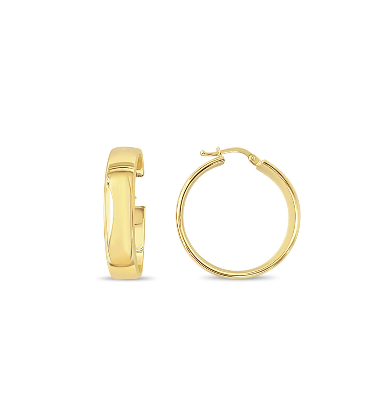 1 Inch Polished Classic Gold Hoop Earrings for Women - Elegant Everyday Wear & Special Occasions
