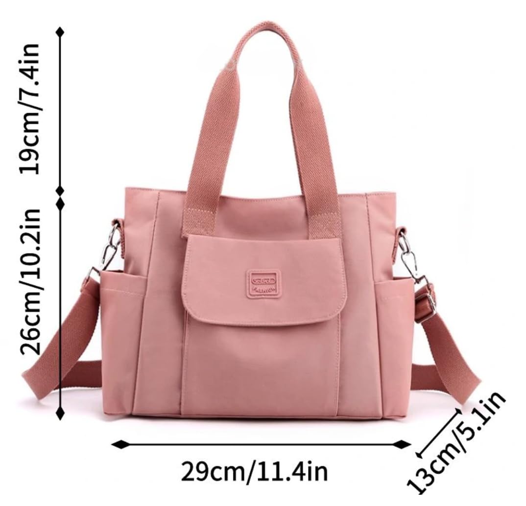 Stylish Waterproof Canvas Tote Bag for Women & Men - Lightweight Crossbody Shoulder Bag with Multiple Pockets - Large Durable Messenger Bag for Work, Travel, Shopping & Daily Use