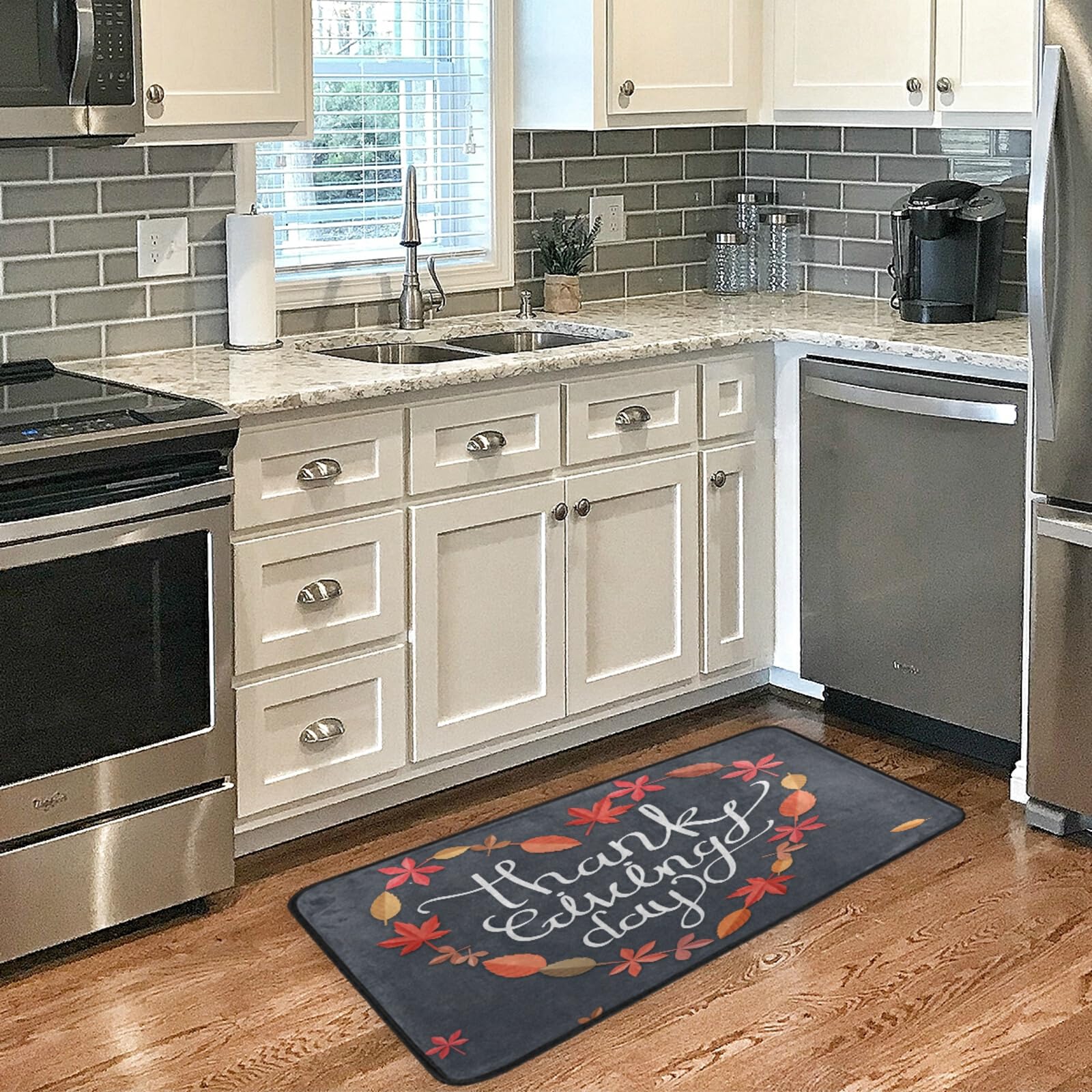 Non-Slip Washable Kitchen Rugs and Mats - Absorbent Cushioned Floor Mat for Sink Area - 39
