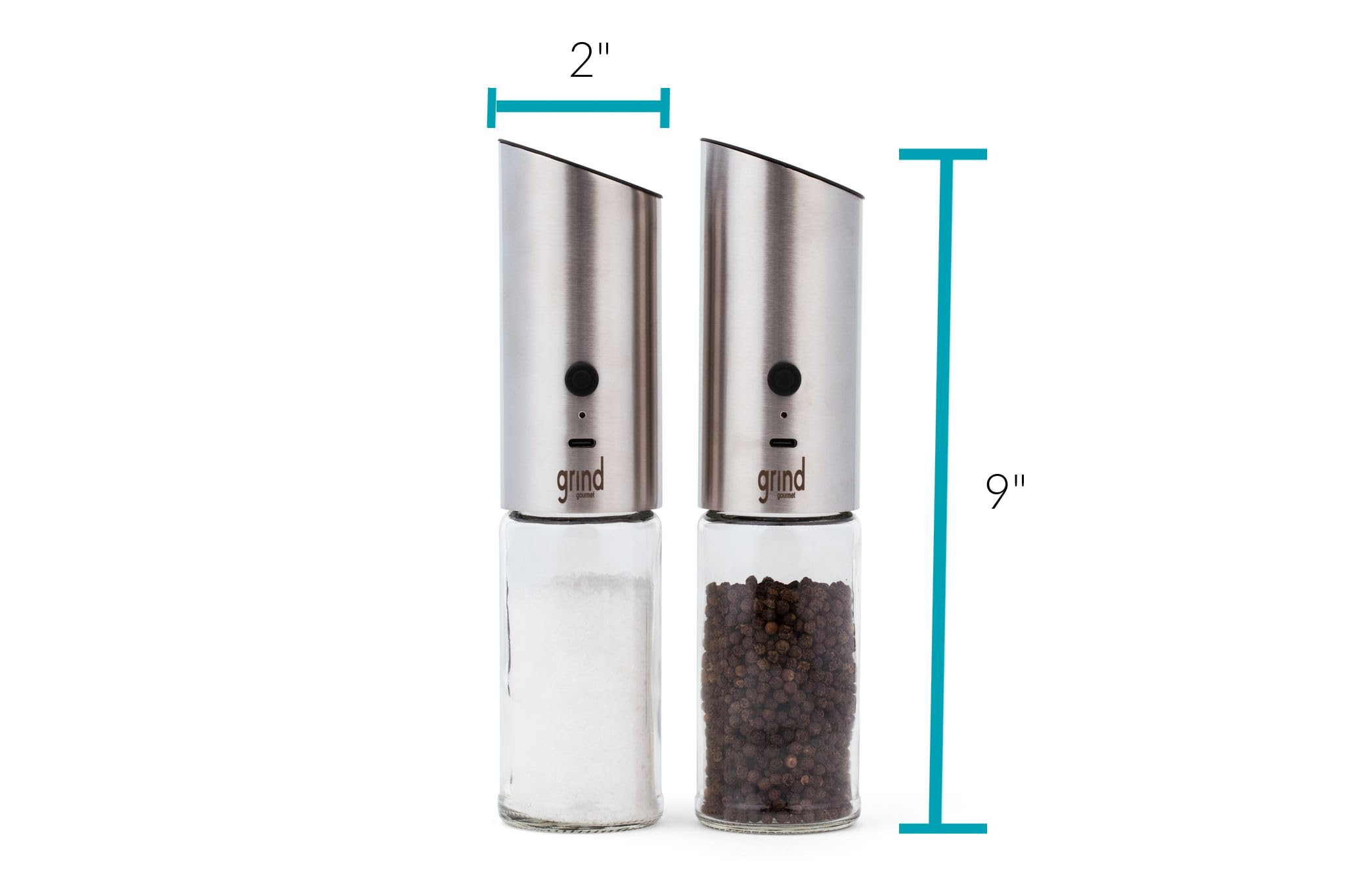 Premium Automatic Electric Salt & Pepper Grinder Mill - USB Rechargeable, Adjustable Coarseness, One-Hand Operation, Stainless Steel - Perfect for Kitchen, Dining Table & Outdoor Cooking