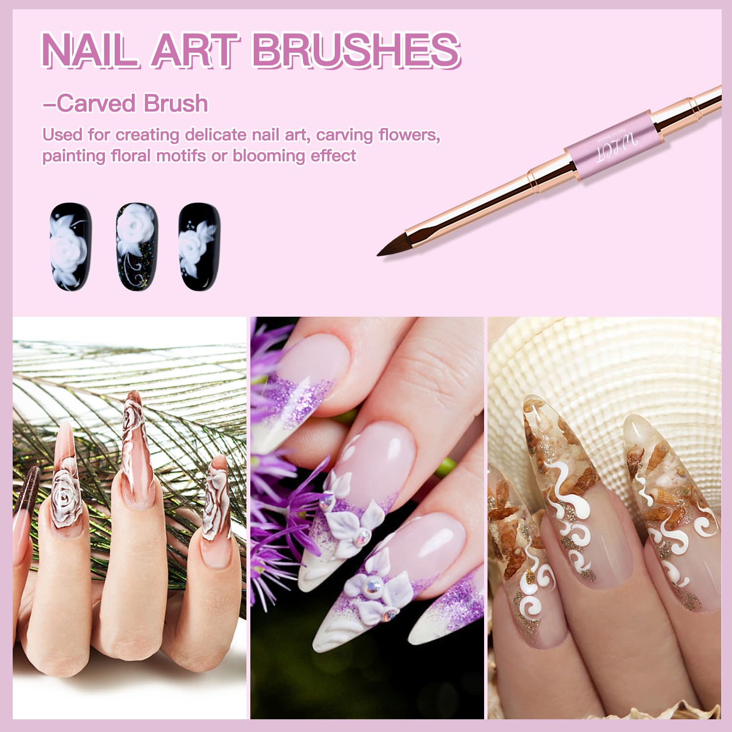 5PC Double Ended Nail Art Brushes Set - Professional Nail Design Tools for Striping, Ombre & Detailing | Perfect for Salon, Home DIY Manicure & Nail Art Enthusiasts | Create Stunning French Tips, Floral Designs & Gradient Nails