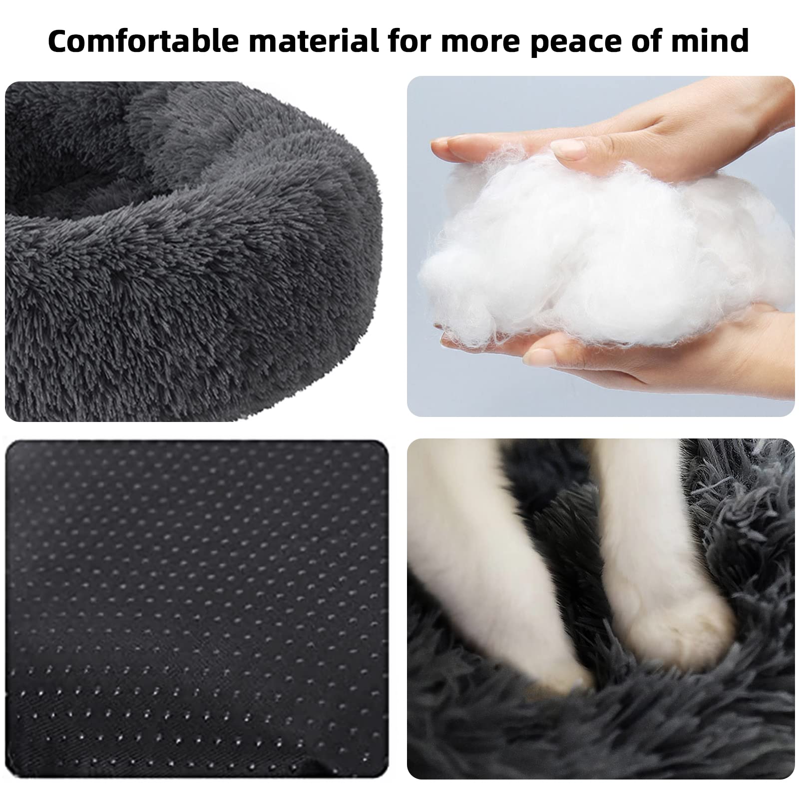 Premium Washable Round Dog Bed for Small Medium & Large Dogs - 24 Inch Calming Pet Bed with Non-Slip Bottom, Ultra Soft & Cozy for Puppies & Kittens - Perfect for Bedroom, Living Room & Crate Comfort