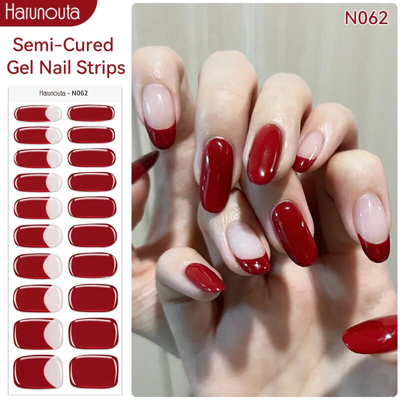20-Pack Semi Cured Gel Nail Strips Kit - Trendy Designs N061 & N078 - DIY Salon-Quality Manicure at Home for Parties, Weddings & Special Occasions