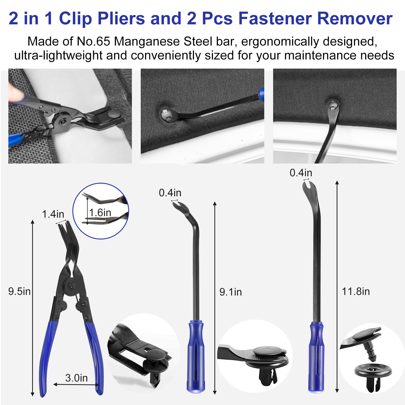 250Pcs Car Trim Removal Tool Kit - Pry Tool Set for Auto Clip Pliers, Panel, Door, Radio, Dash, Window & Bumper | Adhesive Cable Clips Retainer Clip Set | Terminal & Fastener Remover | Perfect for DIY Auto Repair & Interior Detailing