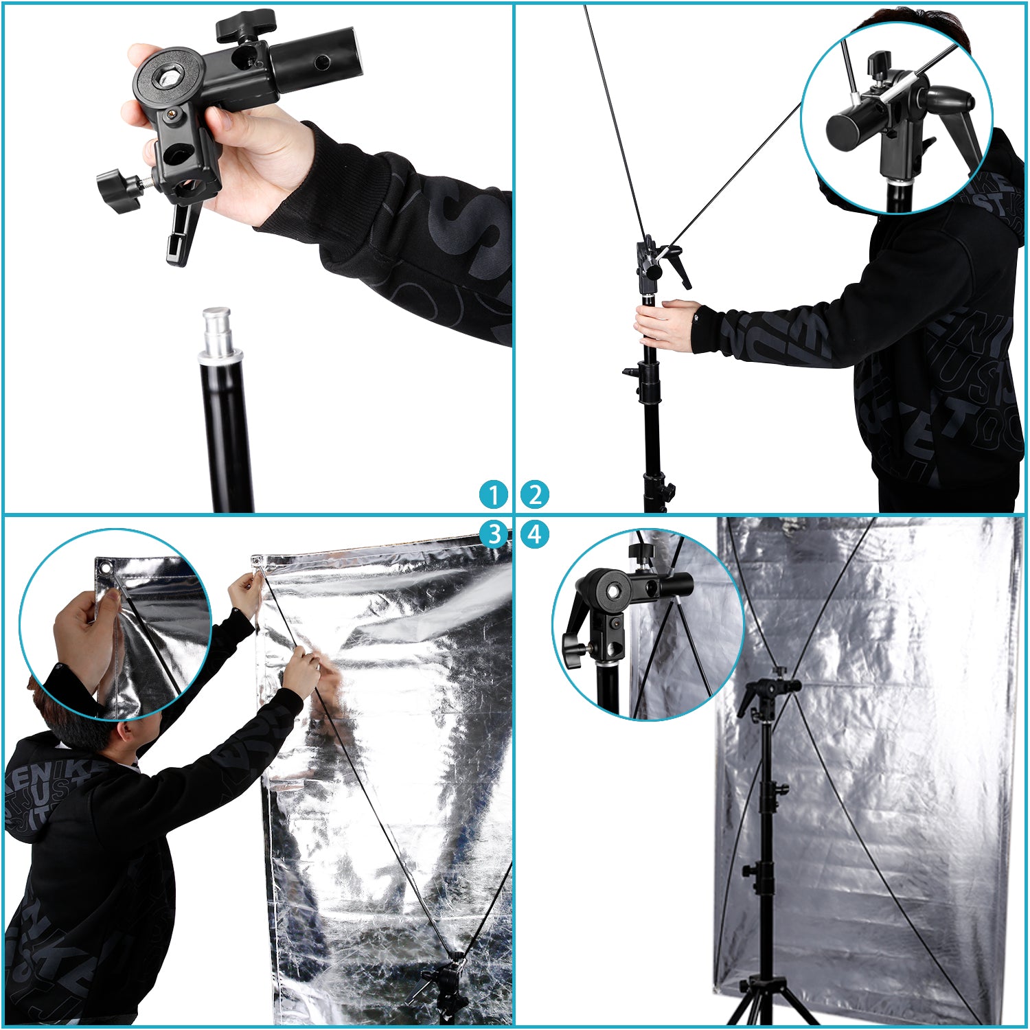 Professional NEEWER 90x180cm Photography Light Reflector - 5-in-1 Collapsible Silver/Gold/White/Black/Translucent for Portrait, Product, and Outdoor Photography