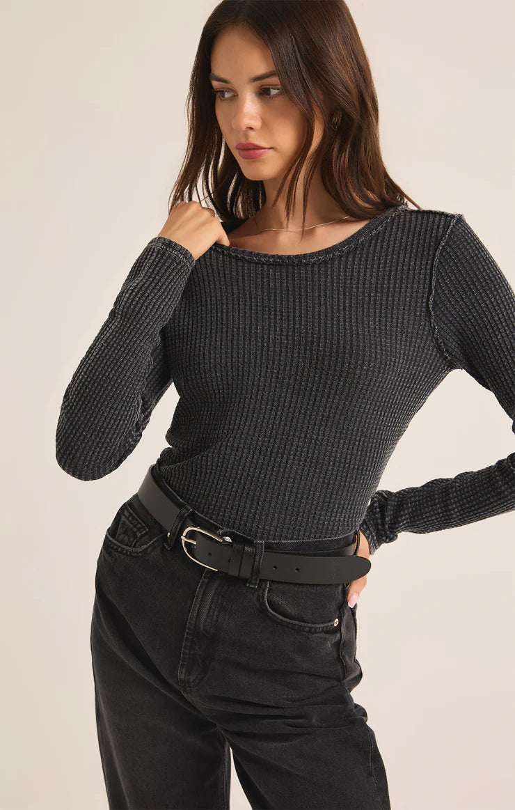 Z Supply Women's Arlet Thermal Long Sleeve Top - Soft & Warm Winter Layering Shirt for Casual Outfits & Outdoor Activities