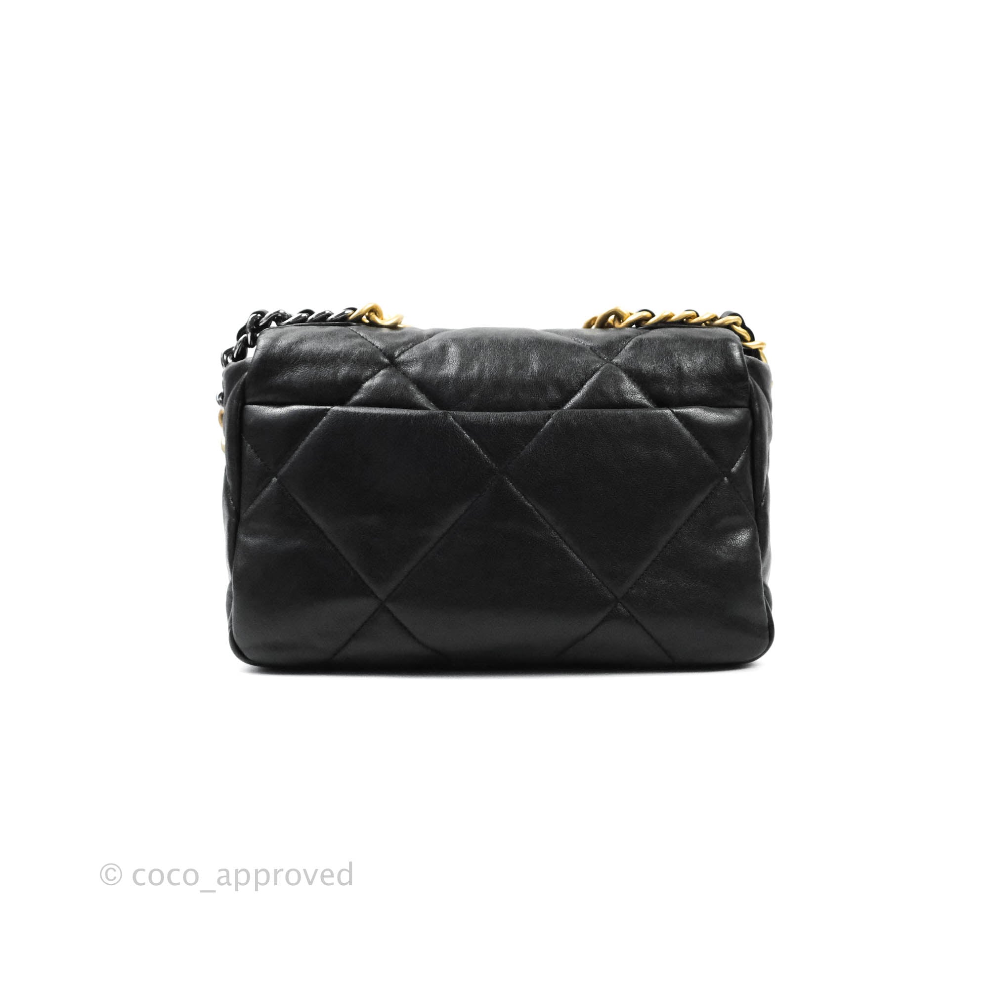 Chanel 19 Small Black Goatskin Mixed Hardware Flap Bag - Luxury Designer Handbag for Women, Perfect for Evening Parties & Daily Use