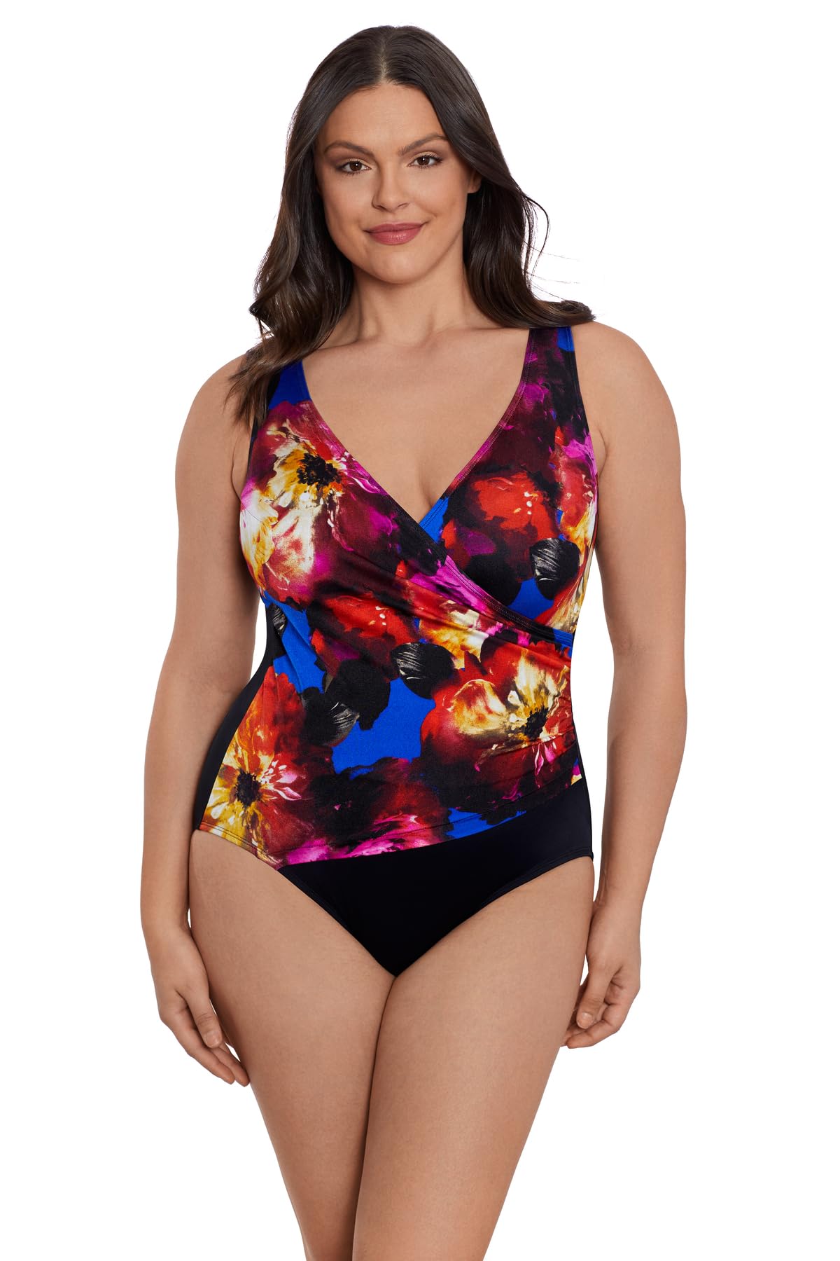 Longitude Women's One Piece Swimsuit - Side Shirred Bandeau Soft Cup Bathing Suit for Swimming, Beach Vacation & Pool Party