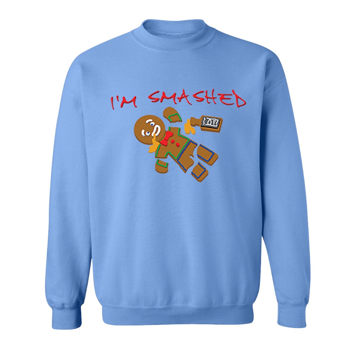 Funny Ugly Christmas Sweatshirt - 'I'm Smashed' Gingerbread Man Design for Women & Men | Holiday Party, Gift & Festive Outfit
